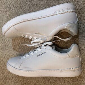 Coach Men’s White Leather Sneakers – Size 11.5